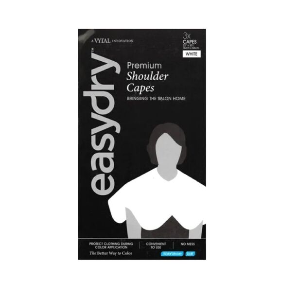 Easydry premium unisex shoulder capes. 3X: 22” x 30” white - Picture 1 of 4